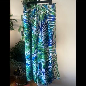 Wide-Leg Summer Pant, Tropical print, 3x, Worn 2x